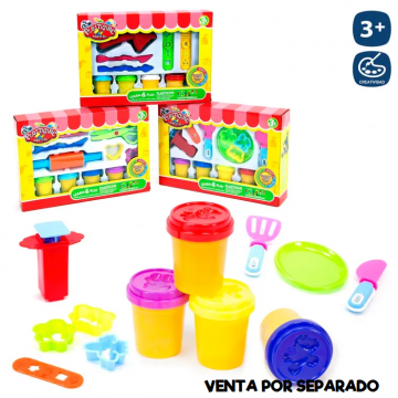 PLASTILINA PACK 4 BOTES Y...