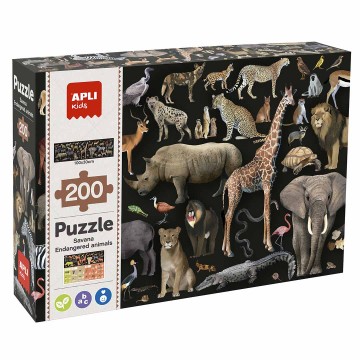 PUZZLE 200 ANIMALES SABANA...