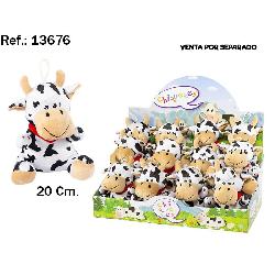 VACA 20CM PELUCHE FLOR PAÑUELO